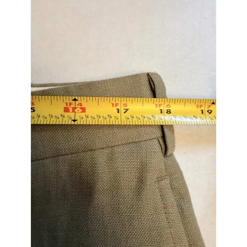 Brooks Brothers 1818 Size 36x32 100% Linen Madison Pants Olive Green Straight